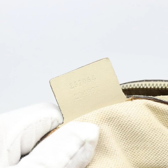 GUCCI GG Canvas Web Sherry Line Pretty Bag Beige Gold - Picture 14 of 15